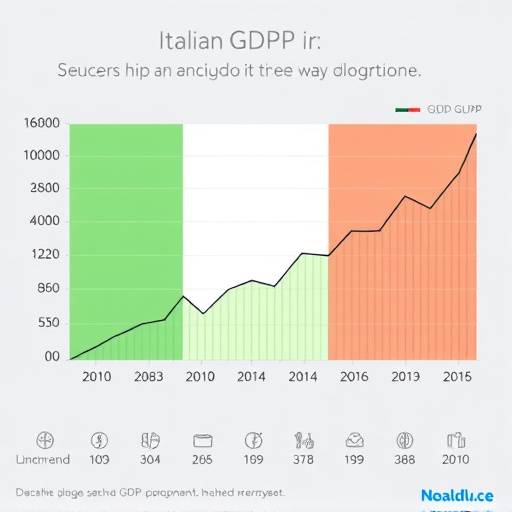 Grafico che mostra l'andamento del PIL italiano