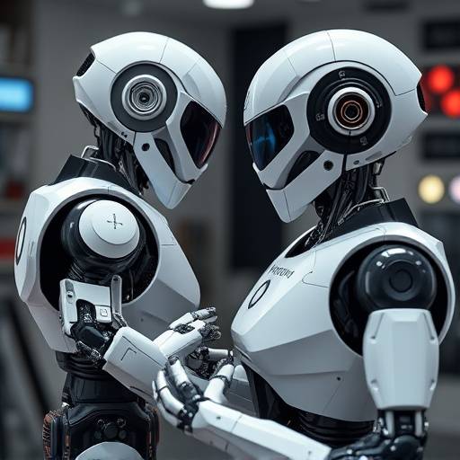 Un robot che interagisce con un essere umano